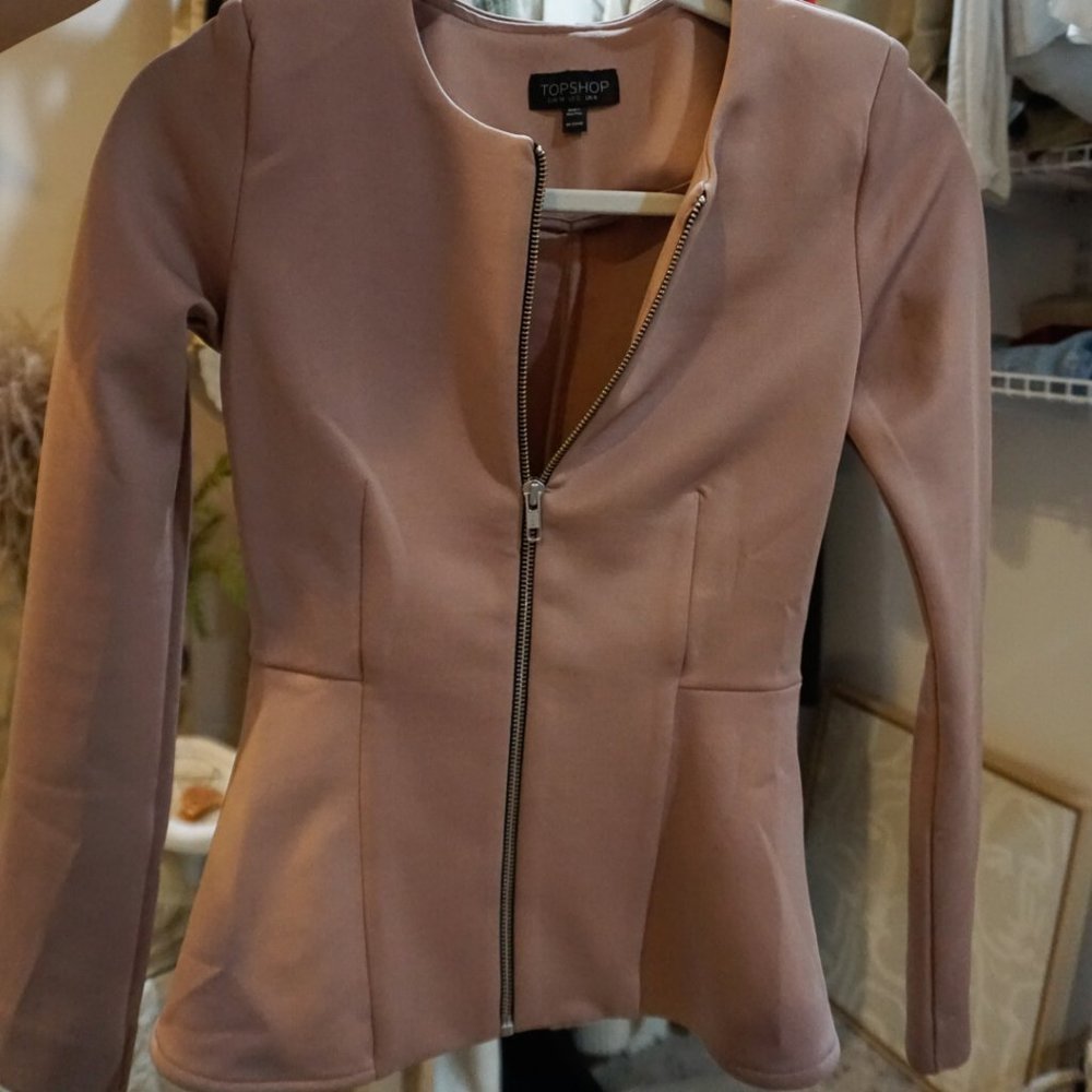 Topshop Peplum Scuba Jacket